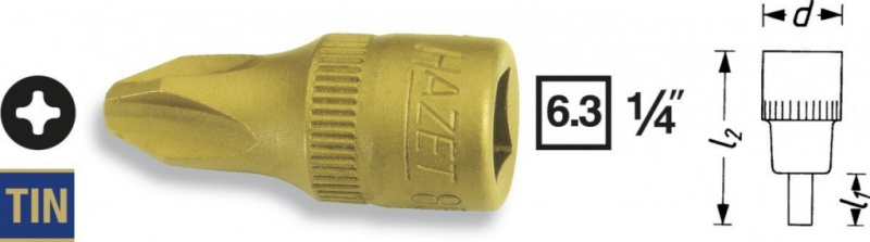 Vnější KŘÍŽOVÝ nástrčný klíč 1/4" PH4 Hazet 8506-PH4 - HA037346