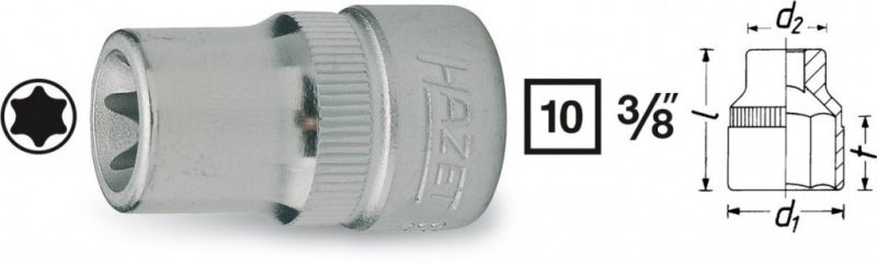 Vnitřní nástrčný klíč 3/8" TORX® E10 HAZET 880-E10 - HA039159