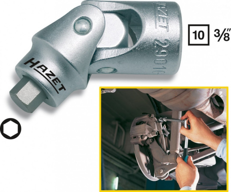 Hlavice s bitem a kardanovým kloubem 3/8" S7 Hazet 2901G-7 - HA051816