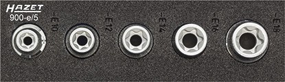 Sada vnitřních nástrčných klíčů TORX® 1/2" E10-E18 HAZET 900-E/5 - HA129331