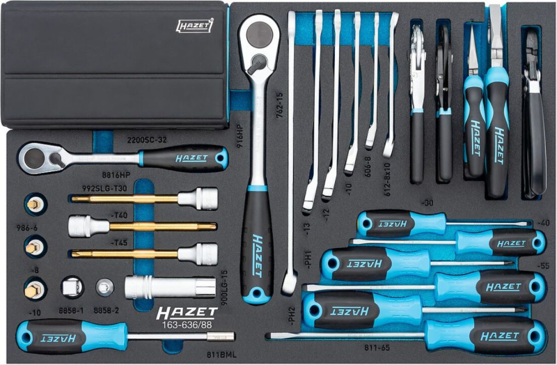 Dílenský vozík Hazet 176N-7 s profi nářadím na jízdní kola, 136 ks