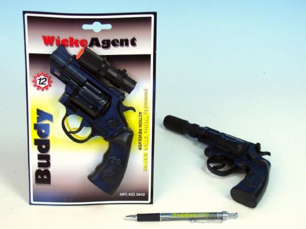 Pistole - Kapslovka Buddy s tlumičem 23cm 12 ran