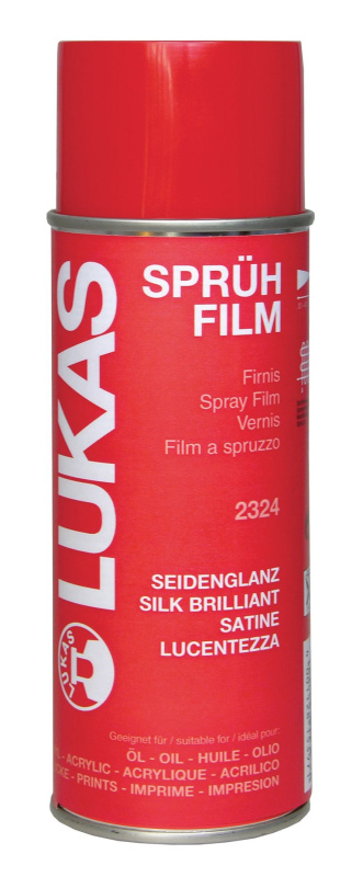 Umělecký závěrečný lak ve spreji Lukas, 400 ml - hedvábný lesk