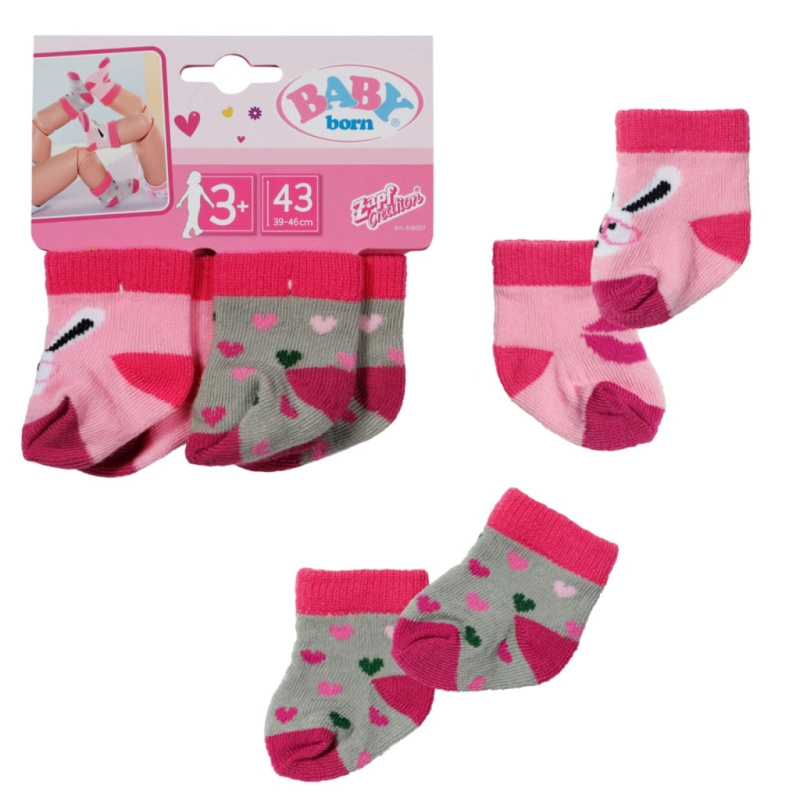 BABY born Ponožky (2 páry) 43 cm barevné