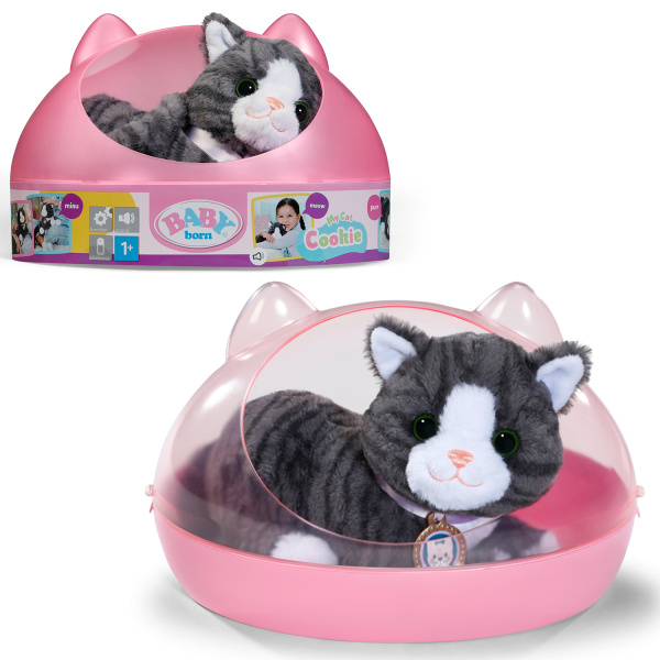 BABY born interaktivní kočka Cookie s přepravkou