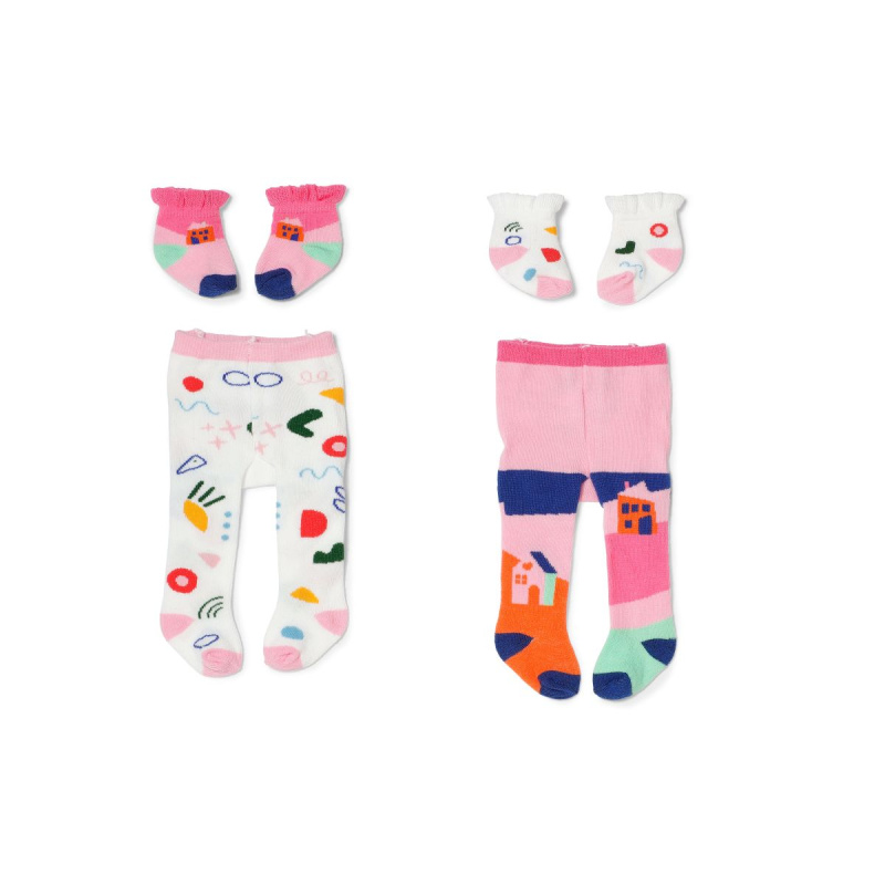 BABY born Punčocháče a ponožky se vzory 2 druhy 43 cm