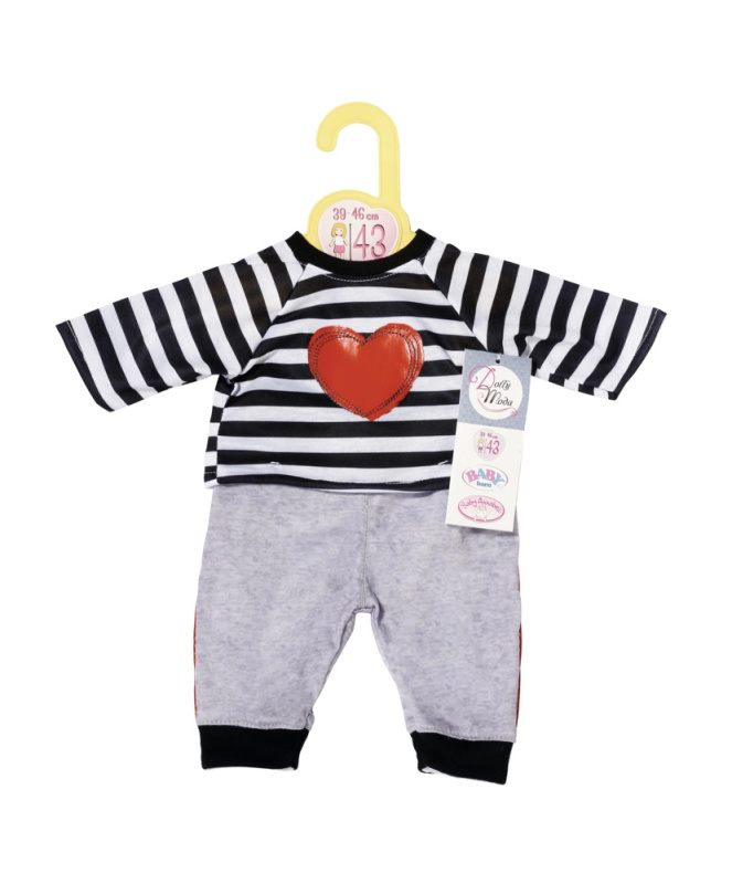 Dolly Moda pruhovaná tepláková souprava pro panenky 43 cm