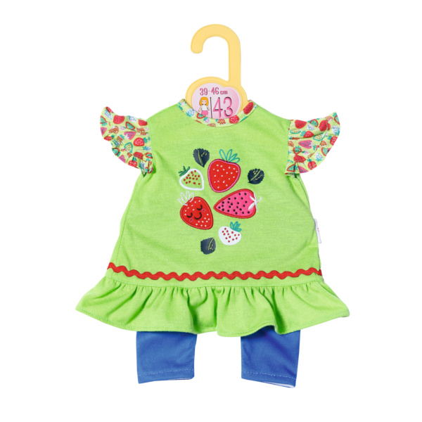 Dolly Moda Šatičky a legíny s jahůdkami, 43 cm