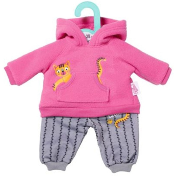 Dolly Moda Růžová teplákovka s kočičkou, 36 cm