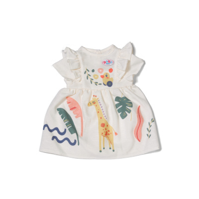 Roztomilé letní šaty s motivem žirafy pro panenky