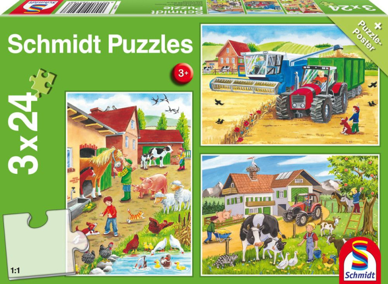 Schmidt puzzle Na farmě 3x24 dílků