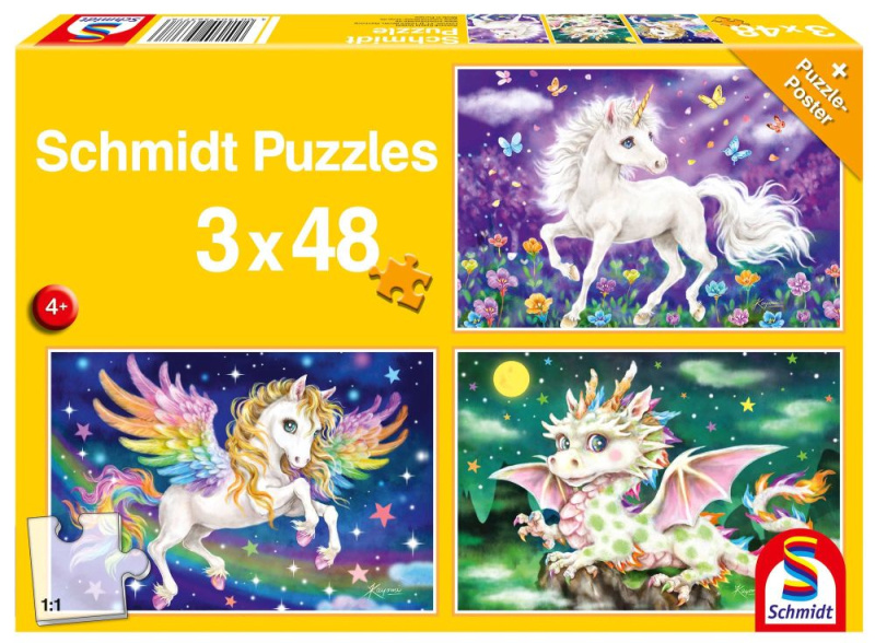 Schmidt puzzle Mýtické bytosti 3x48 dílků