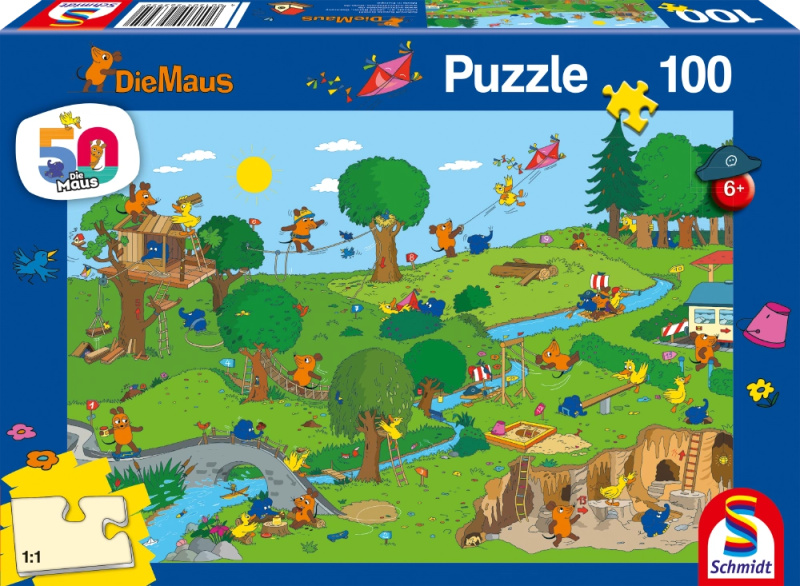 Schmidt Spiele Die Maus: v herním parku - dětské puzzle 100 dílků