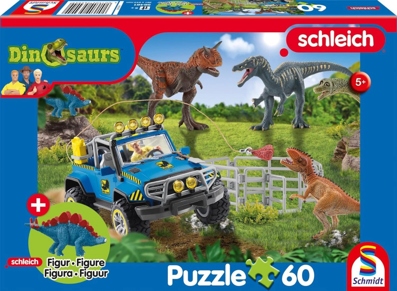 SCHMIDT Puzzle Schleich Prehistoričtí obři 60 dílků + figurka Schleich