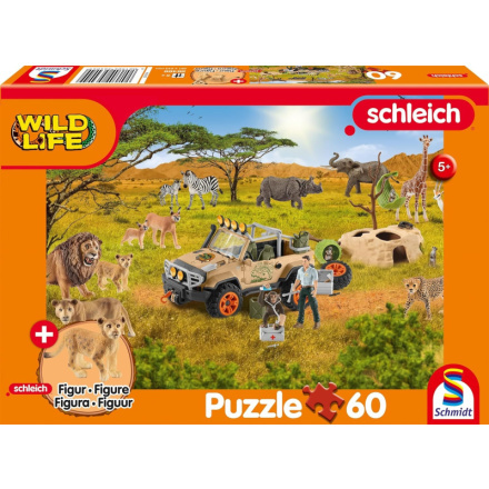 SCHMIDT Puzzle Schleich V Savaně 60 dílků + figurka Schleich
