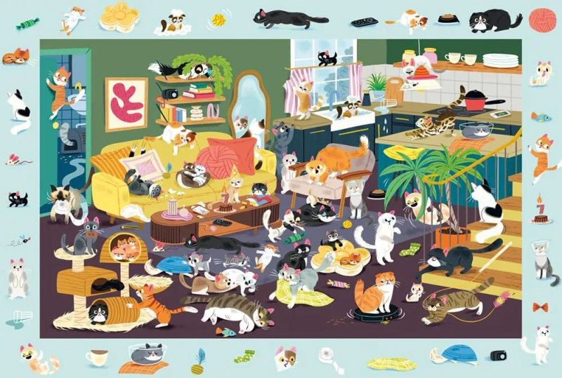 Puzzle s kočičími hrátkami 150 dílků