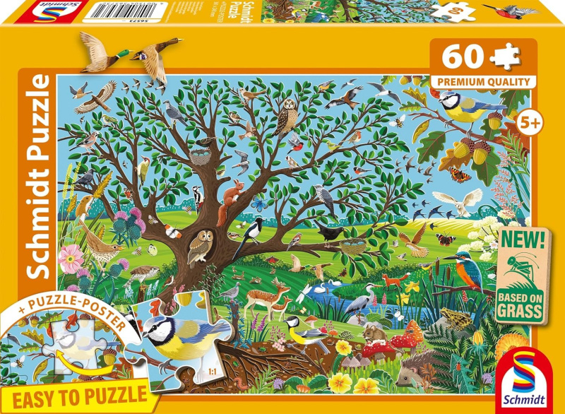 Puzzle zvířata na zahradě 60 dílků Schmidt