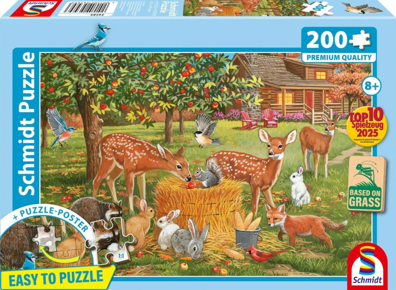 Dětské puzzle z travních vláken – zvířecí piknik (200 dílků)