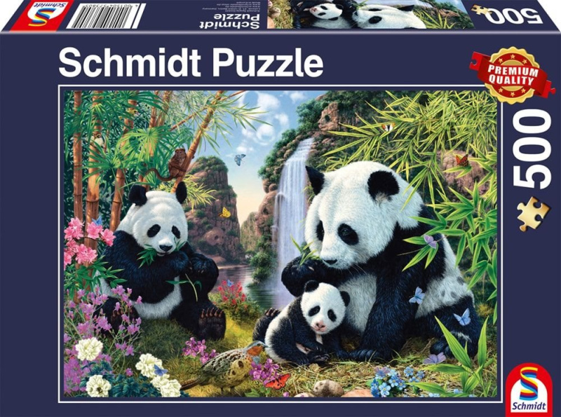 Schmidt Pandafamilie am Wasserfall 500 dílků