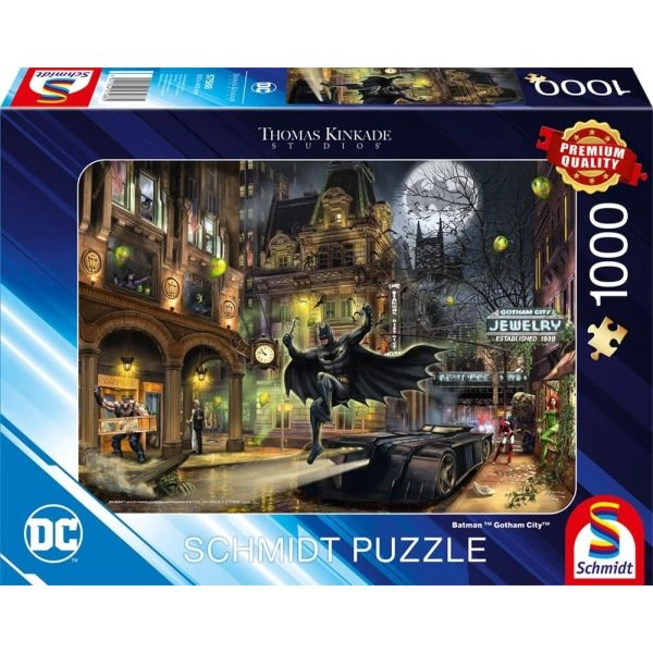 Batman, gotham city – puzzle 1000 dílků (kolekce Thomas Kinkade) - 1 kus