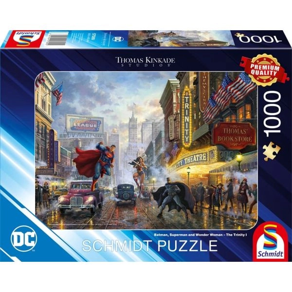 Batman, Superman a Wonder Woman – puzzle 1000 dílků (kolekce Thomas Kinkade)