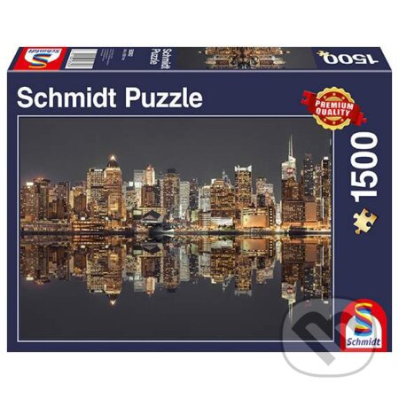 New York Skyline at night - puzzle z kategorie Města a stavby