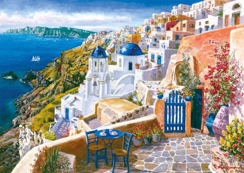 Schmidt puzzle Výhled na SAM PARK ze Santorini / Řecko 1000 dílků