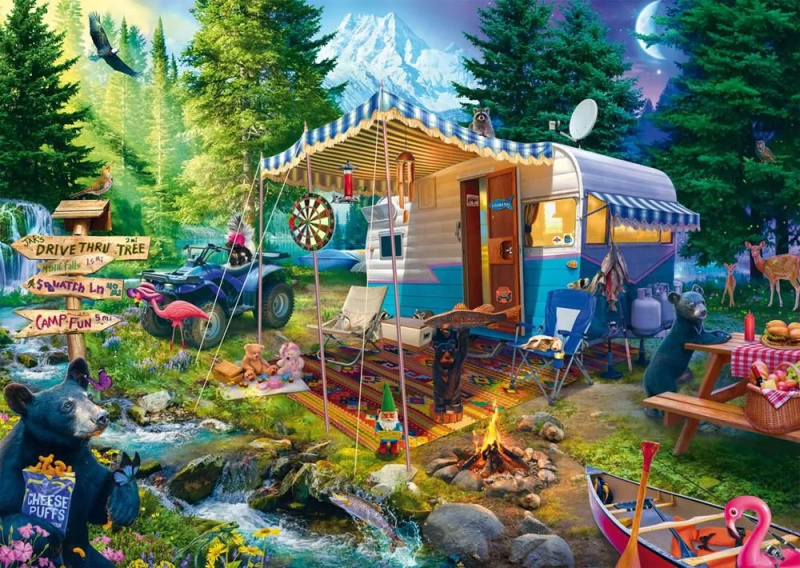 Puzzle S karavanem v horách 1000 dílků