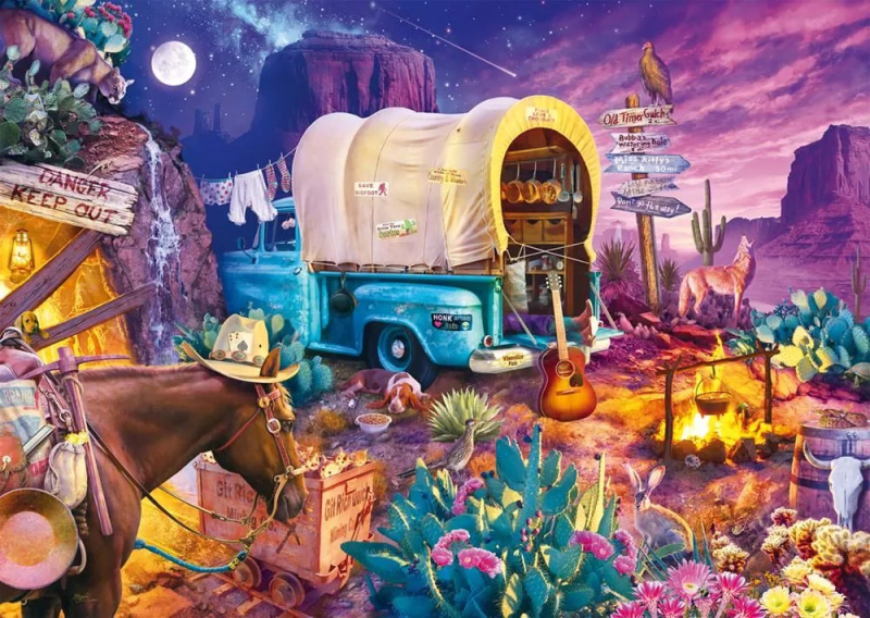 Puzzle Táboření na Divokém Západě