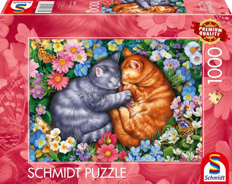 Puzzle Schmidt 1000 dílků Spící sametové tlapky