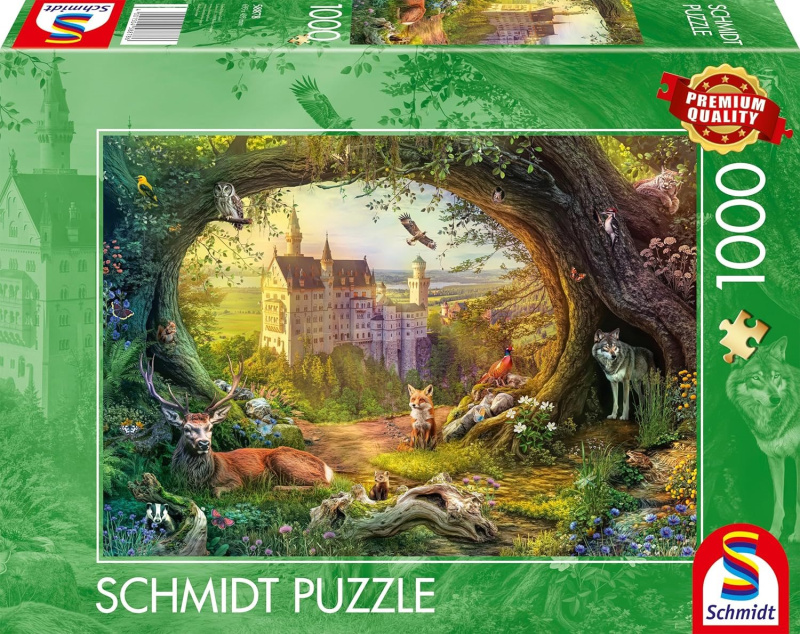 Puzzle pohádkový hrad a kouzelný les 1000 dílků SCHMIDT