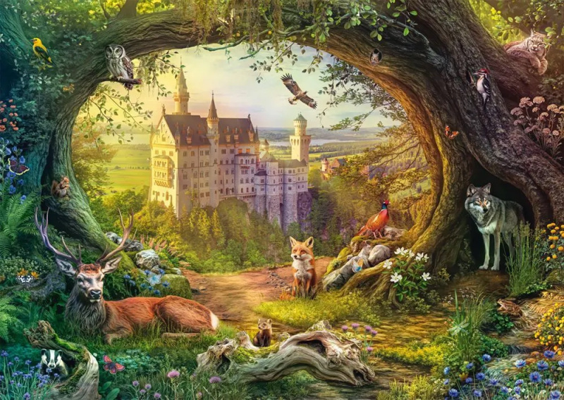 Puzzle pohádkový hrad a kouzelný les 1000 dílků SCHMIDT