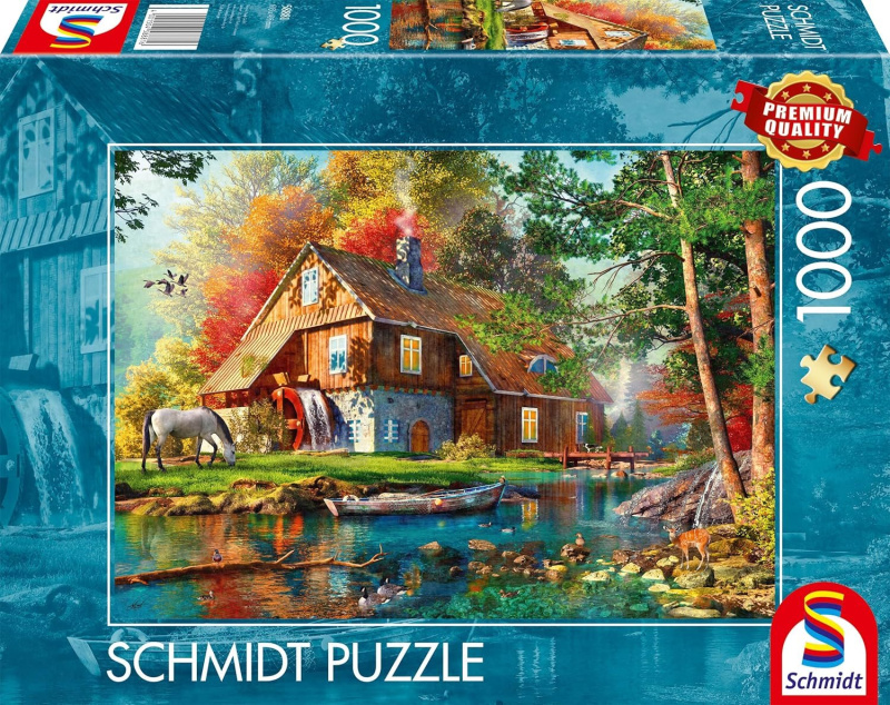 Puzzle Vodní mlýn na podzim 1000 dílků SCHMIDT