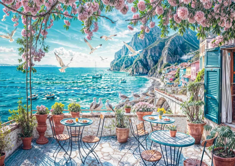 Puzzle terasa s výhledem na moře 1000 dílků SCHMIDT