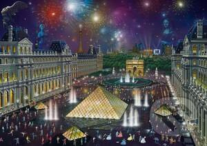Fireworks at the Louvre - puzzle z kategorie Města a stavby