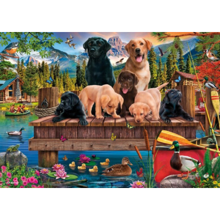 SCHMIDT Puzzle Psí rodinka u jezera 1000 dílků