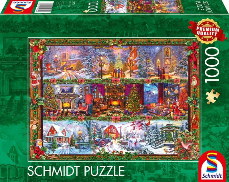 SCHMIDT Puzzle Vánoční pozdravy 1000 dílků