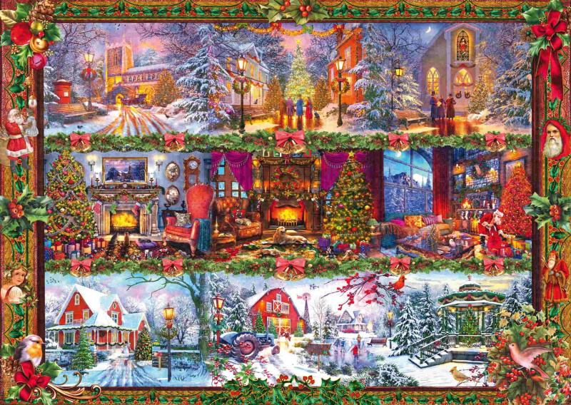 SCHMIDT Puzzle Vánoční pozdravy 1000 dílků