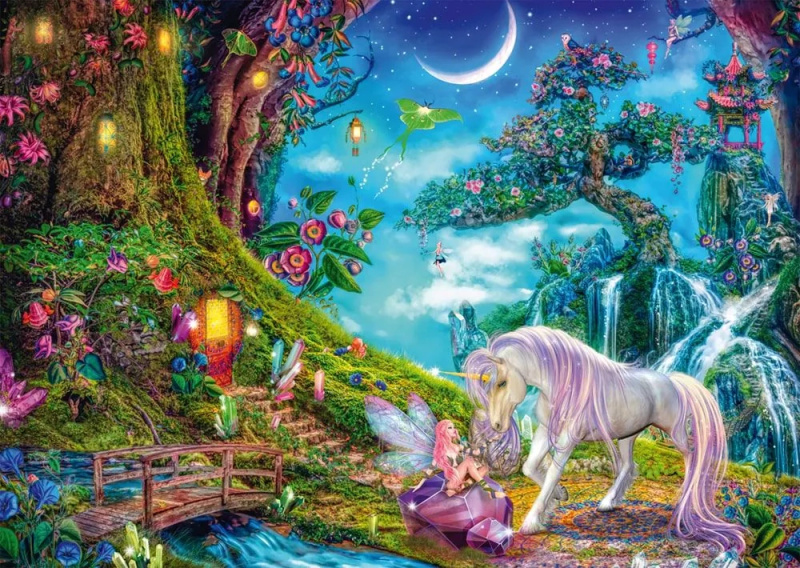 Puzzle Jednorožec a víla 1000 dílků