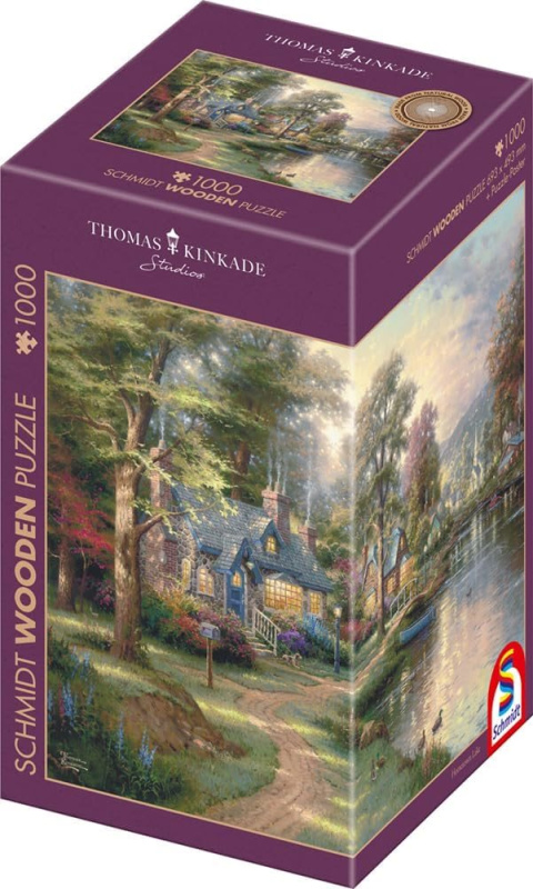 Schmidt Thomas Kinkade Jezero rodného města dřevěné 1000 dílků