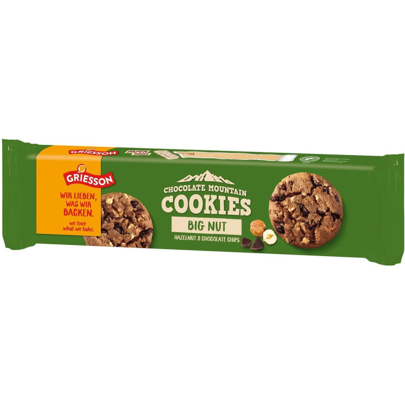 Griesson Cookies Classic s hořkou čokoládou a lískovými ořechy