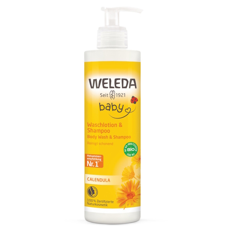 Weleda Baby šampon a mycí gel 2 v 1 pro děti Calendula officinalis 400 ml