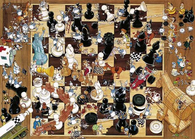 HEYE Puzzle Černá nebo bílá Šachy 1000 dílků