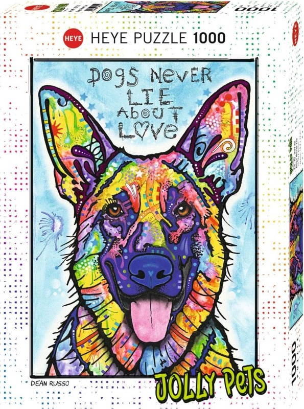 Puzzle Heye Jolly Pets: Psi nikdy nelžou 1000 dílků