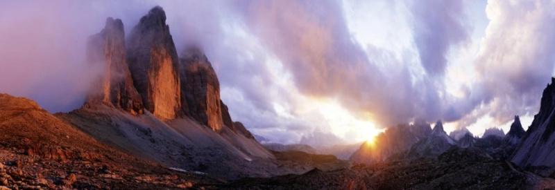HEYE Panoramatické puzzle Tre Cime, Dolomity, Itálie 1000 dílků