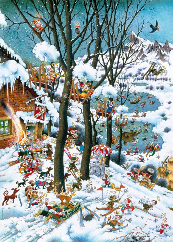 Puzzle Raj v zimě 1000 dílků