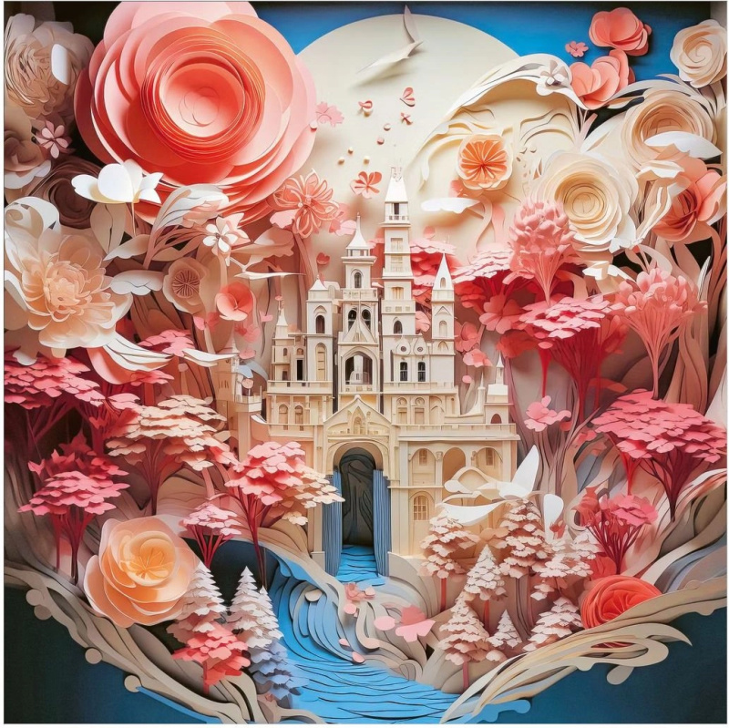 Heye čtvercové puzzle Papírový zámek 1000 dílků