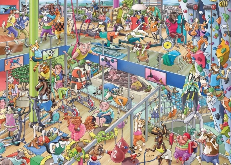 Puzzle zvířecí tělocvična 1000 dílků