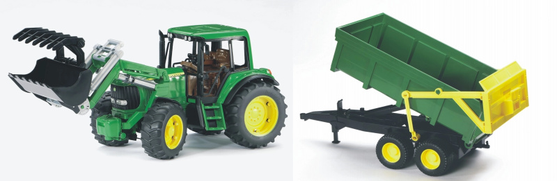 Bruder Traktor John Deere 6920 se lžící a valníkem