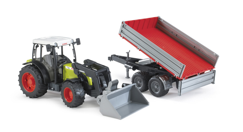 Bruder Traktor CLAAS Nectis 267F s nakladačem a přívěsem